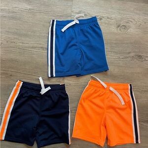 Kids Athletic Shorts Set - Blue, Black, and Orange